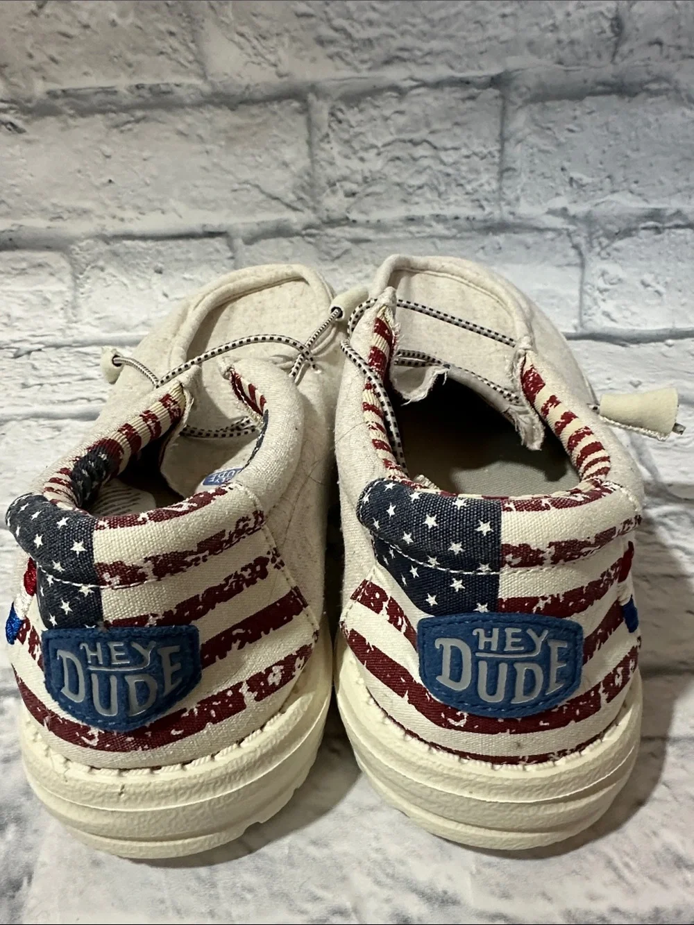 Hey Dude Patriotic Shoes Size 12